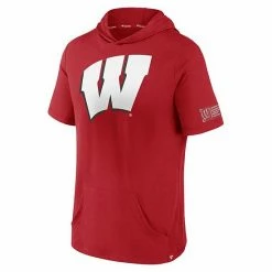 Men's Fanatics Branded Red Wisconsin Badgers Approach Run Pullover Short Sleeve Hoodie -Metaverse shop unnamed file 25722