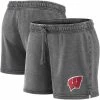 Women's Fanatics Branded Charcoal Wisconsin Badgers Retro French Terry Shorts -Metaverse shop unnamed file 25724