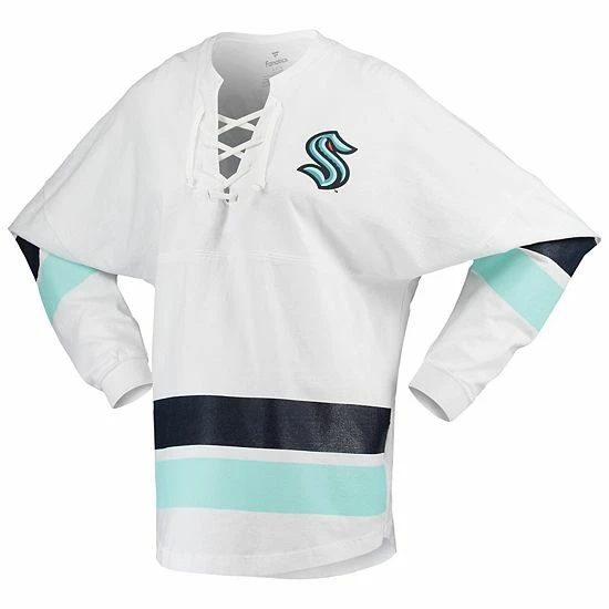 Women's Fanatics Branded White Seattle Kraken Lace-Up Jersey T-Shirt Women's Fanatics Branded White Seattle Kraken Lace-Up Jersey T-Shirt -Metaverse shop unnamed file 25744