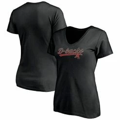 Women's Fanatics Branded Black Arizona Diamondbacks Steppin Up V-Neck T-Shirt
