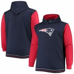 Men's Fanatics Branded Navy/Red New England Patriots Big & Tall Block Party Pullover Hoodie -Metaverse shop unnamed file 25763