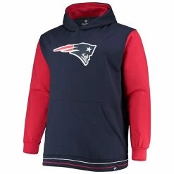 Men's Fanatics Branded Navy/Red New England Patriots Big & Tall Block Party Pullover Hoodie -Metaverse shop unnamed file 25764