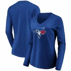 Women's Fanatics Branded Royal Toronto Blue Jays Core Team Long Sleeve V-Neck T-Shirt