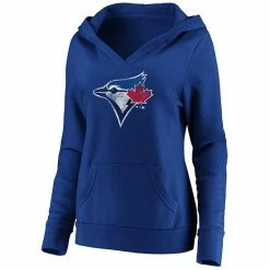 Alternative view of Women's Fanatics Branded Royal Toronto Blue Jays Core Team Crossover V-Neck Pullover Hoodie
