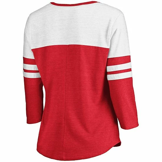 Women's Fanatics Branded Heathered Red/White Cincinnati Reds Official Wordmark 3/4 Sleeve V-Neck Tri-Blend T-Shirt Women's Fanatics Branded Heathered Red/White Cincinnati Reds Official Wordmark 3/4 Sleeve V-Neck Tri-Blend T-Shirt -Metaverse shop unnamed file 25875