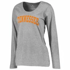 Women's Fanatics Branded Heathered Gray Tennessee Volunteers Arch Long Sleeve T-Shirt -Metaverse shop unnamed file 25907