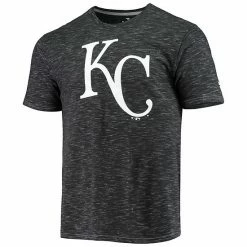 Men's Fanatics Branded Charcoal Kansas City Royals Official Logo Space Dye T-Shirt -Metaverse shop unnamed file 25913