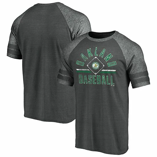 Men's Fanatics Branded Heathered Charcoal/Gray Oakland Athletics True Classics Diamond Legacy Tri-Blend Raglan T-Shirt Men's Fanatics Branded Heathered Charcoal/Gray Oakland Athletics True Classics Diamond Legacy Tri-Blend Raglan T-Shirt -Metaverse shop unnamed file 25931