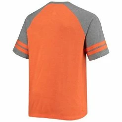 Men's Fanatics Branded Orange/Heathered Gray Cleveland Browns Big & Tall Two-Stripe Tri-Blend Raglan T-Shirt -Metaverse shop unnamed file 26007
