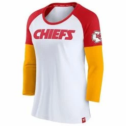 Women's Fanatics Branded White/Red Kansas City Chiefs Durable Raglan 3/4-Sleeve T-Shirt -Metaverse shop unnamed file 26065