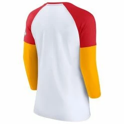 Women's Fanatics Branded White/Red Kansas City Chiefs Durable Raglan 3/4-Sleeve T-Shirt -Metaverse shop unnamed file 26066