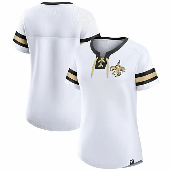 Women's Fanatics Branded White New Orleans Saints Sunday Best Lace-Up T-Shirt Women's Fanatics Branded White New Orleans Saints Sunday Best Lace-Up T-Shirt -Metaverse shop unnamed file 26068