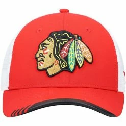 Youth Fanatics Branded Red/White Chicago Blackhawks 2021 NHL Draft Lockup Trucker Snapback Hat -Metaverse shop unnamed file 26157
