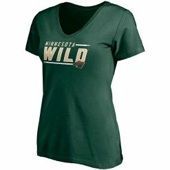 Women's Fanatics Branded Green Minnesota Wild Mascot In Bounds V-Neck T-Shirt -Metaverse shop unnamed file 26174