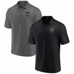 Men's Fanatics Branded Black/Gray LAFC Team Primary Logo Two-Pack Polo Set -Metaverse shop unnamed file 26177