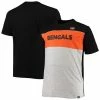 Men's Fanatics Branded Black/Heathered Gray Cincinnati Bengals Big & Tall Color Block T-Shirt -Metaverse shop unnamed file 26214