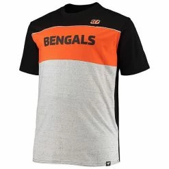 Men's Fanatics Branded Black/Heathered Gray Cincinnati Bengals Big & Tall Color Block T-Shirt -Metaverse shop unnamed file 26216