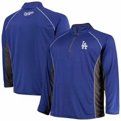 Men's Fanatics Branded Royal/Charcoal Los Angeles Dodgers Big & Tall Pebble Raglan Quarter-Zip Jacket -Metaverse shop unnamed file 26240