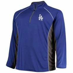 Men's Fanatics Branded Royal/Charcoal Los Angeles Dodgers Big & Tall Pebble Raglan Quarter-Zip Jacket -Metaverse shop unnamed file 26241