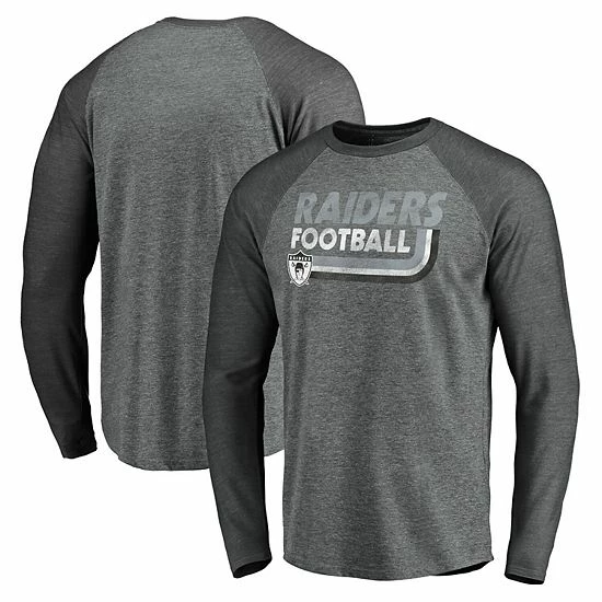Men's Fanatics Branded Heathered Gray/Heathered Charcoal Las Vegas Raiders Vintage On The Ropes Raglan Tri-Blend Long Sleeve T-Shirt Men's Fanatics Branded Heathered Gray/Heathered Charcoal Las Vegas Raiders Vintage On The Ropes Raglan Tri-Blend Long Sleeve T-Shirt -Metaverse shop unnamed file 26249