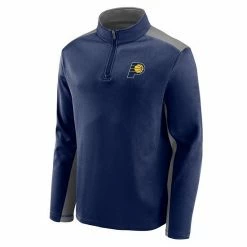 Men's Fanatics Branded Navy/Gray Indiana Pacers Primary Logo Fleece Quarter-Zip Jacket -Metaverse shop unnamed file 26272