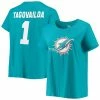 Women's Fanatics Branded Tua Tagovailoa Aqua Miami Dolphins Plus Size Name & Number T-Shirt -Metaverse shop unnamed file 26280