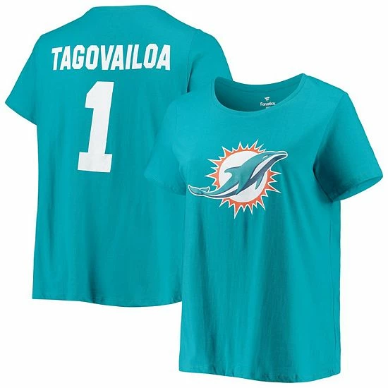 Women's Fanatics Branded Tua Tagovailoa Aqua Miami Dolphins Plus Size Name & Number T-Shirt Women's Fanatics Branded Tua Tagovailoa Aqua Miami Dolphins Plus Size Name & Number T-Shirt -Metaverse shop unnamed file 26280