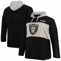Men's Fanatics Branded Black Las Vegas Raiders Big & Tall Logo Hoodie Long Sleeve T-Shirt -Metaverse shop unnamed file 26285