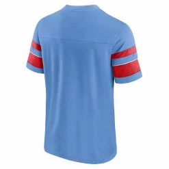 Men's Fanatics Branded Light Blue Houston Oilers Textured Throwback Hashmark V-Neck T-Shirt -Metaverse shop unnamed file 26313