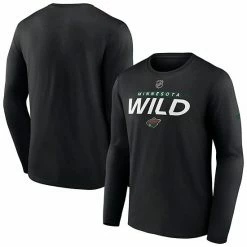 Men's Fanatics Branded Black Minnesota Wild Authentic Pro Core Collection Prime Wordmark Long Sleeve T-Shirt -Metaverse shop unnamed file 26330
