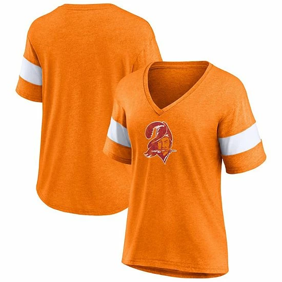 Women's Fanatics Branded Heathered Orange Tampa Bay Buccaneers Throwback Logo Tri-Blend Striped V-Neck T-Shirt Women's Fanatics Branded Heathered Orange Tampa Bay Buccaneers Throwback Logo Tri-Blend Striped V-Neck T-Shirt -Metaverse shop unnamed file 26338