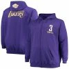 Men's Fanatics Branded Anthony Davis Purple Los Angeles Lakers Big & Tall Player Name & Number Full-Zip Hoodie Jacket