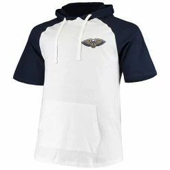 Men's Fanatics Branded Zion Williamson White/Navy New Orleans Pelicans Big & Tall Player Raglan Short Sleeve Hoodie -Metaverse shop unnamed file 26394