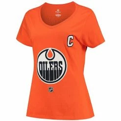 Women's Fanatics Branded Connor McDavid Orange Edmonton Oilers Name And Number V-Neck T-Shirt 4 Women's Fanatics Branded Connor McDavid Orange Edmonton Oilers Name And Number V-Neck T-Shirt -Metaverse shop unnamed file 26421