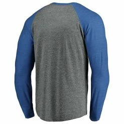 Men's Fanatics Branded Heather Gray/Heather Blue Tampa Bay Lightning 2020 Stanley Cup Champions Odd Man Rush Tri-Blend Raglan Long Sleeve T-Shirt -Metaverse shop unnamed file 26472