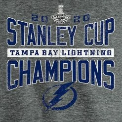 Men's Fanatics Branded Heather Gray/Heather Blue Tampa Bay Lightning 2020 Stanley Cup Champions Odd Man Rush Tri-Blend Raglan Long Sleeve T-Shirt -Metaverse shop unnamed file 26473