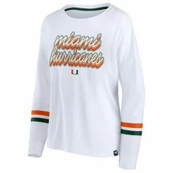 Women's Fanatics Branded White Miami Hurricanes Retro Power Striped Long Sleeve T-Shirt 4 Women's Fanatics Branded White Miami Hurricanes Retro Power Striped Long Sleeve T-Shirt -Metaverse shop unnamed file 26496