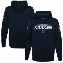 Youth Fanatics Branded Deep Sea Blue Seattle Kraken Authentic Pro Pullover Hoodie