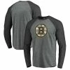Men's Fanatics Branded Heathered Gray/Heathered Charcoal Boston Bruins Team Tri-Blend Raglan Long Sleeve T-Shirt 2 Men's Fanatics Branded Heathered Gray/Heathered Charcoal Boston Bruins Team Tri-Blend Raglan Long Sleeve T-Shirt -Metaverse shop unnamed file 26559