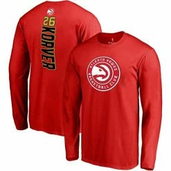 Men's Fanatics Branded Kyle Korver Red Atlanta Hawks Backer 3 Name & Number Long Sleeve T-Shirt -Metaverse shop unnamed file 26571