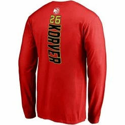 Men's Fanatics Branded Kyle Korver Red Atlanta Hawks Backer 3 Name & Number Long Sleeve T-Shirt -Metaverse shop unnamed file 26572