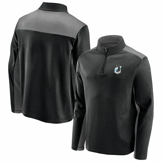 Men's Fanatics Branded Black Minnesota United FC Primary Logo 1/4-Zip Fleece Jacket 4 Men's Fanatics Branded Black Minnesota United FC Primary Logo 1/4-Zip Fleece Jacket - Image 2