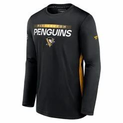 Men's Fanatics Branded Black Pittsburgh Penguins Authentic Pro Rink Performance Long Sleeve T-Shirt -Metaverse shop unnamed file 2673