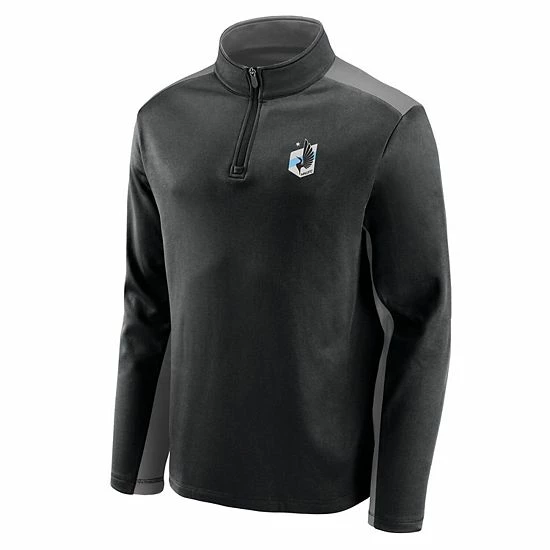 Men's Fanatics Branded Black Minnesota United FC Primary Logo 1/4-Zip Fleece Jacket 5 Men's Fanatics Branded Black Minnesota United FC Primary Logo 1/4-Zip Fleece Jacket - Image 3