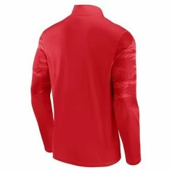 Men's Fanatics Branded Red Wisconsin Badgers Ringer Quarter-Zip Top -Metaverse shop unnamed file 2678