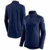 Women's Fanatics Branded Navy/Heathered Navy Colorado Avalanche Authentic Pro Travel & Training Raglan Quarter-Zip Jacket -Metaverse shop unnamed file 26789