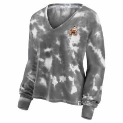 Women's Fanatics Branded White/Gray Cleveland Browns Sport Resort Tie-Dye V-Neck Long Sleeve T-Shirt 4 Women's Fanatics Branded White/Gray Cleveland Browns Sport Resort Tie-Dye V-Neck Long Sleeve T-Shirt -Metaverse shop unnamed file 26799