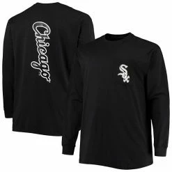 Men's Fanatics Branded Black Chicago White Sox Big & Tall Solid Back Hit Long Sleeve T-Shirt -Metaverse shop unnamed file 26802