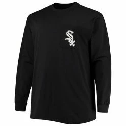 Men's Fanatics Branded Black Chicago White Sox Big & Tall Solid Back Hit Long Sleeve T-Shirt -Metaverse shop unnamed file 26803