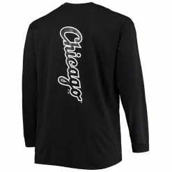 Men's Fanatics Branded Black Chicago White Sox Big & Tall Solid Back Hit Long Sleeve T-Shirt -Metaverse shop unnamed file 26804